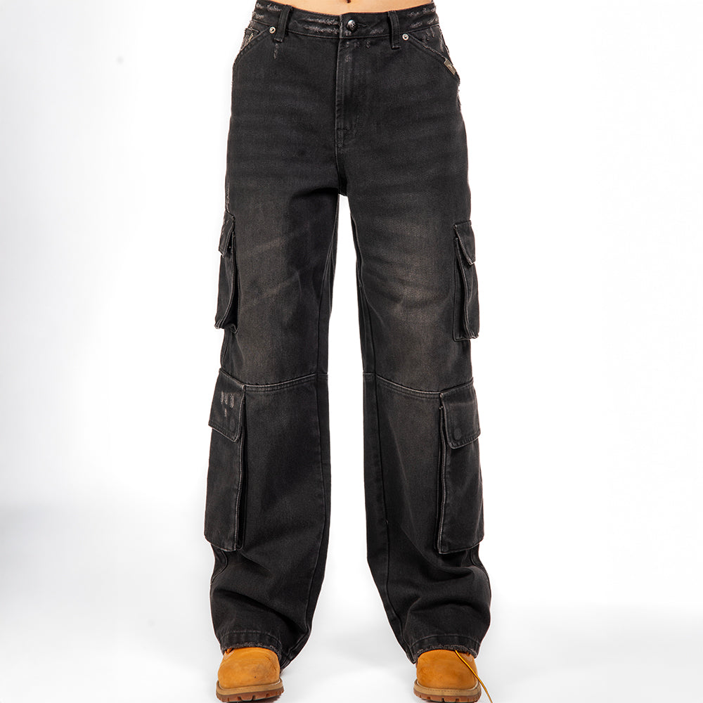 Distressed Cargo Denim