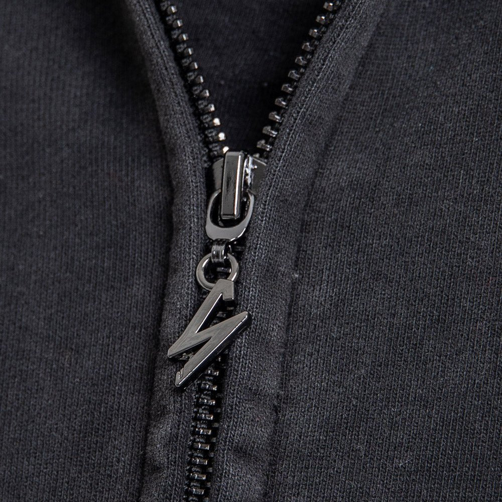 Shihiko Oversized Cropped Full-Zip Hoodie (Black)