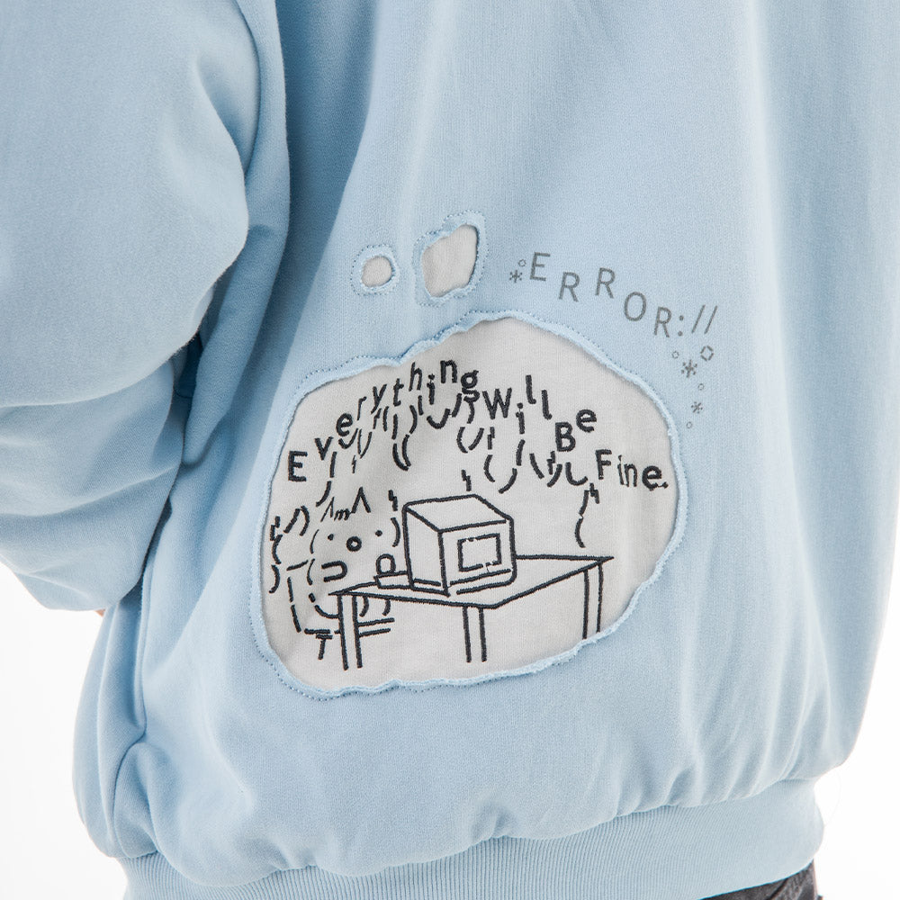 Burned Out Reversible Zip (Blue)