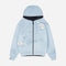 Burned Out Reversible Zip (Blue)