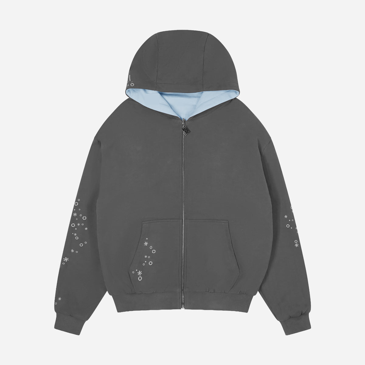 Burned Out Reversible Zip (Blue)