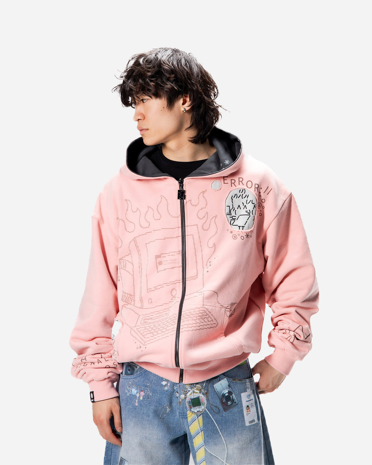 Burned Out Reversible Zip