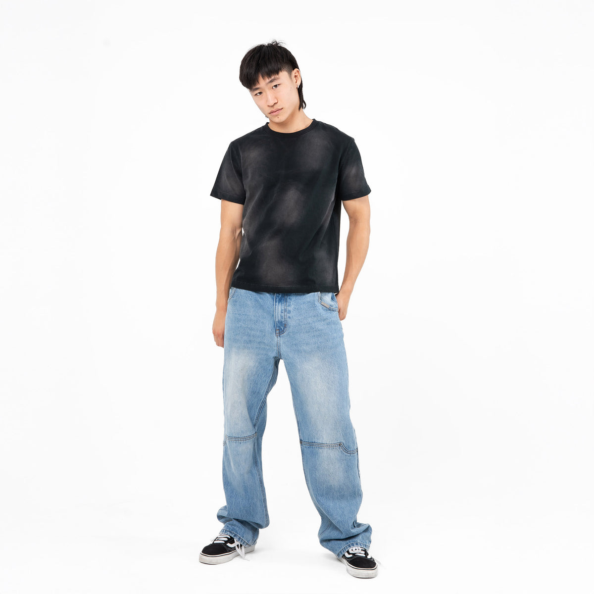 Slim Crop T-Shirt / Sun Fade Black