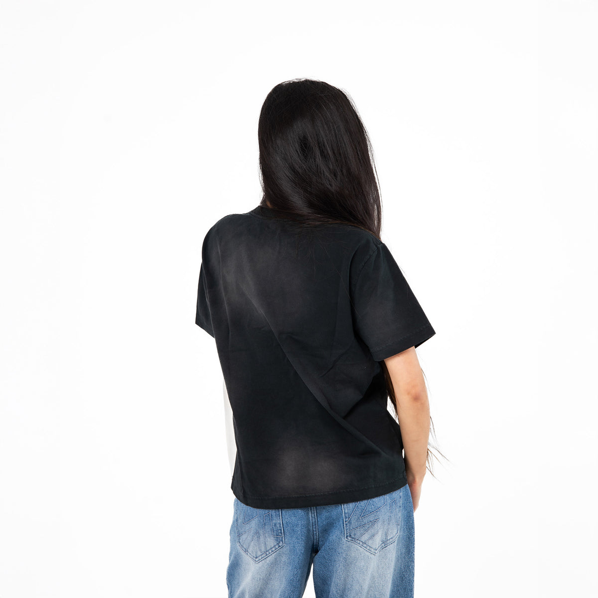 Slim Crop T-Shirt / Sun Fade Black