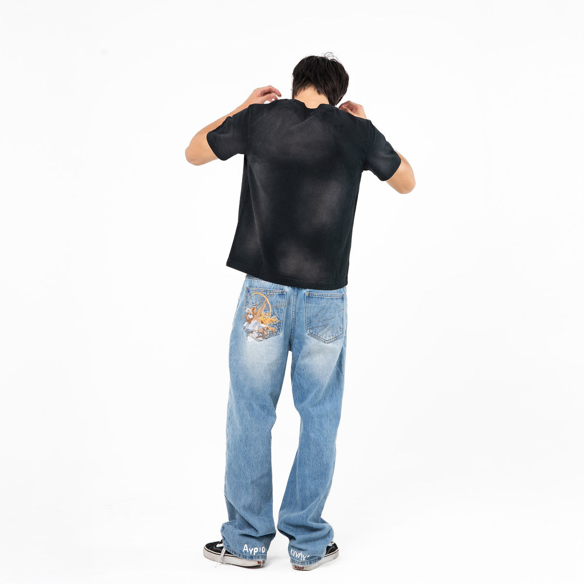 Slim Crop T-Shirt / Sun Fade Black