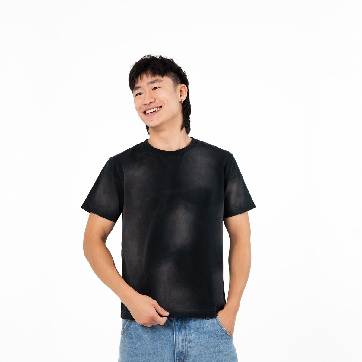Slim Crop T-Shirt / Sun Fade Black