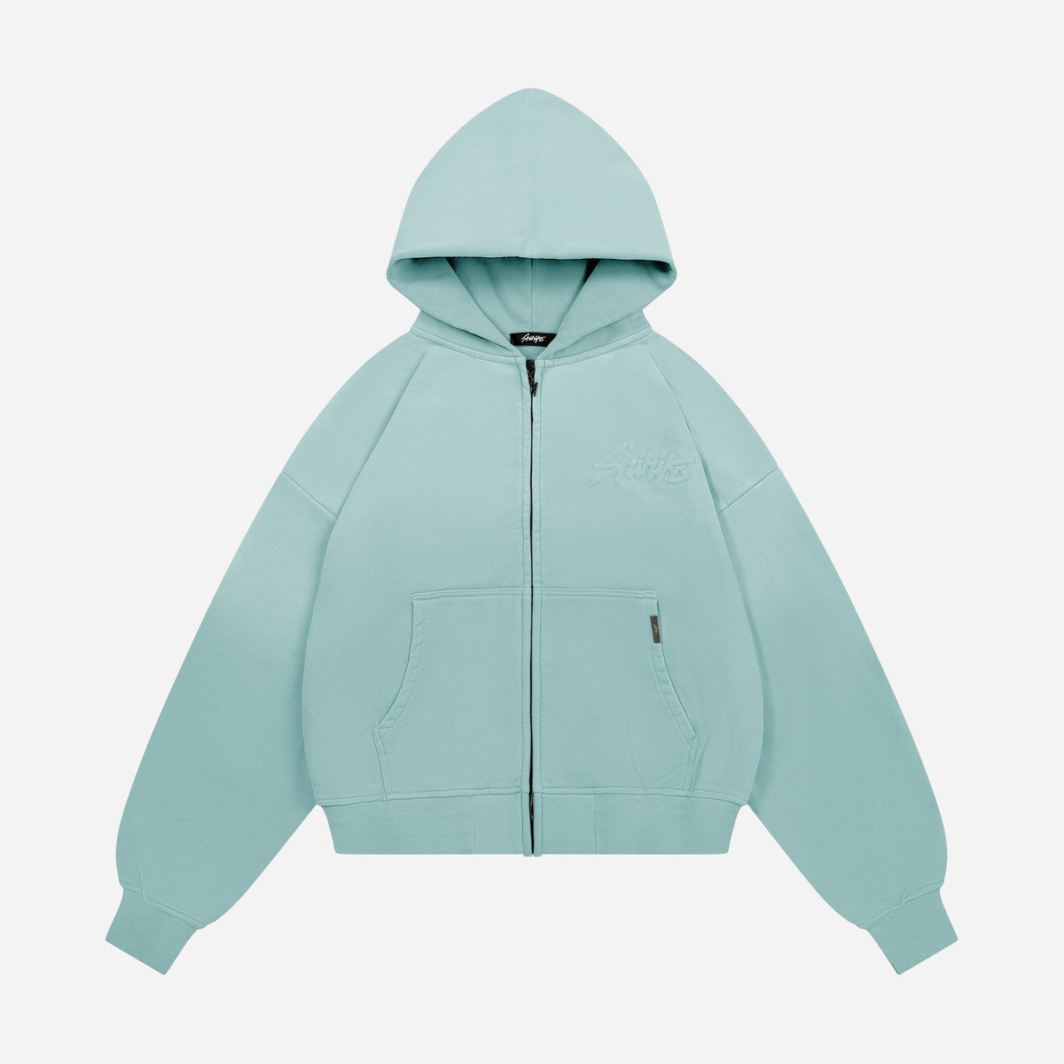 Shihiko Oversized Cropped Full-Zip Hoodie (Mint)
