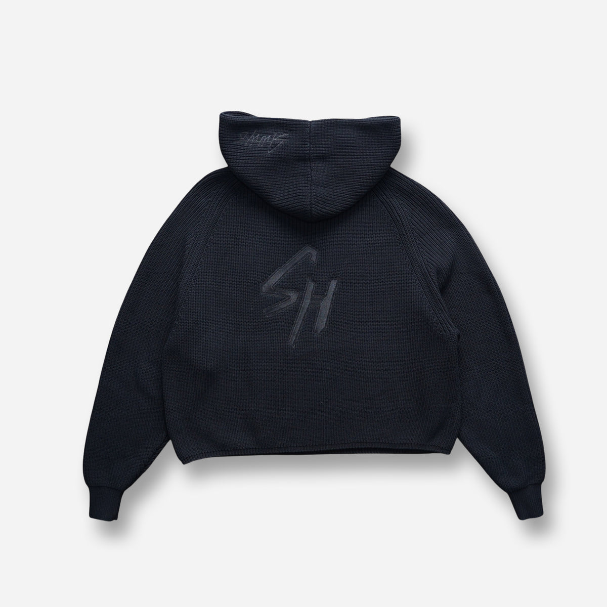 Knit Cropped Hoodie