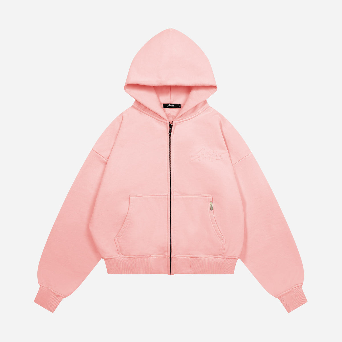 Shihiko Oversized Cropped Full-Zip Hoodie (Rose)