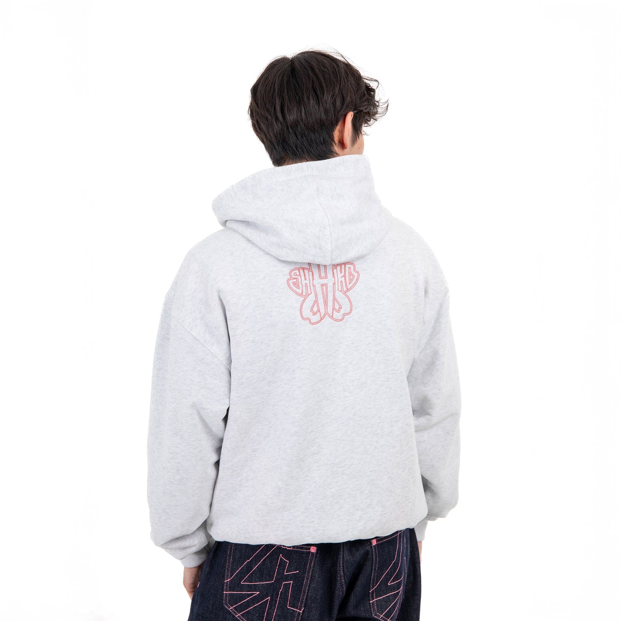 【THE SHISHIKUI】PULL OVER / GREIGE Oversized Embroidered Hoodie Streetwear - Kaizo-Ku