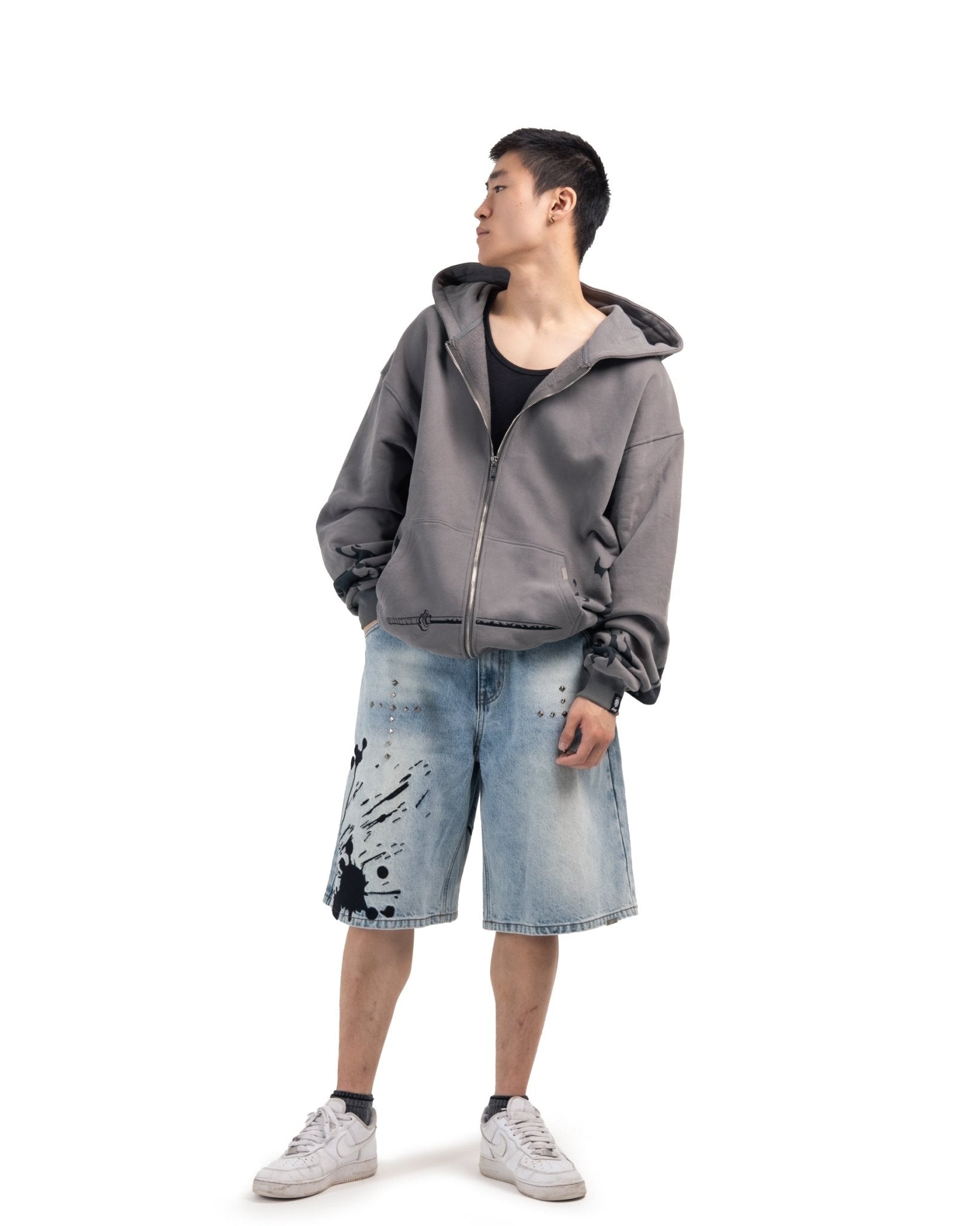 Flame Pillar Zip Hoodie – Shihiko