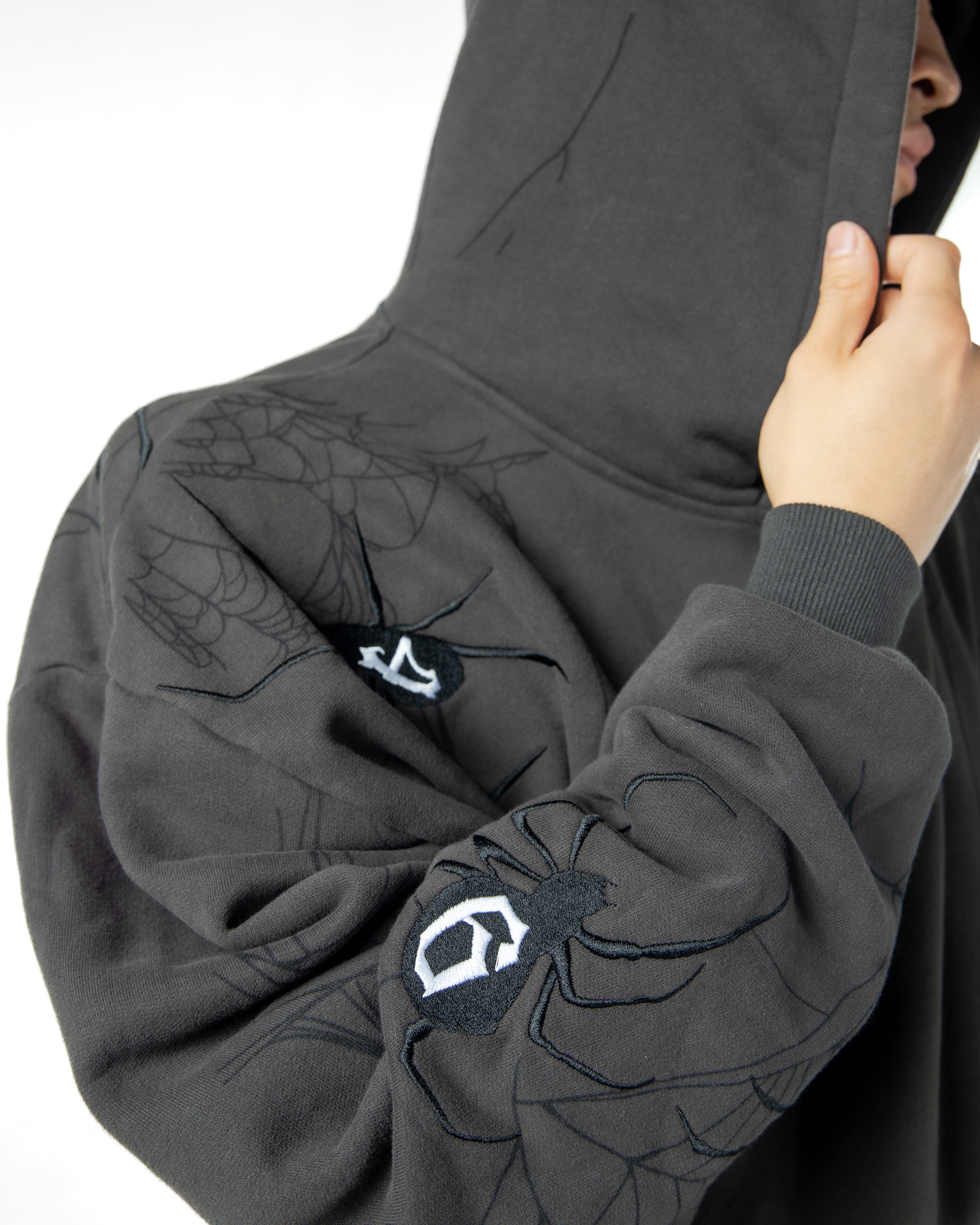 SPIDERWEB HOODED JACKET SILVER GRAY Lサイズ SPIDERWEB HOODED JACKET SILVER GRAY Lサイズ SPIDERWEB HOODED